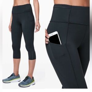 Fabletics PureLuxe Black  Crop Leggings With Pockets
